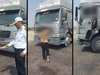 توقیف کامیون ۱۰ چرخ با راننده ۱۷ ساله در اهواز