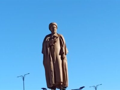 رونمایی از تندیس شهید رئیسی در تقاطع اردبیل