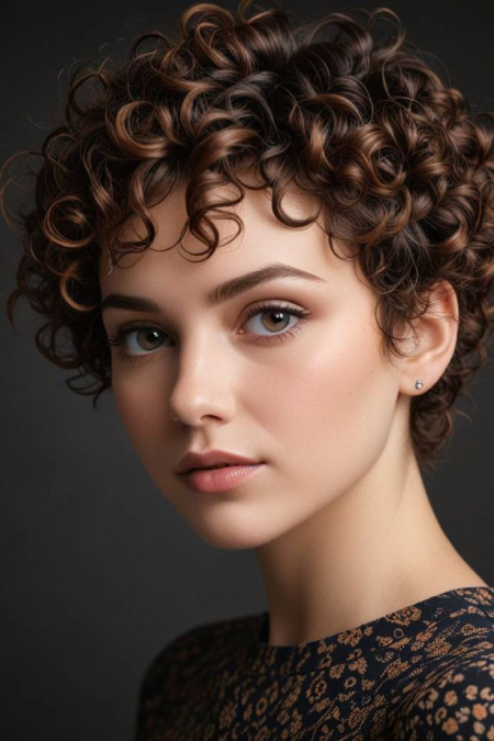 استایل باب کوتاه با فرهای طبیعی