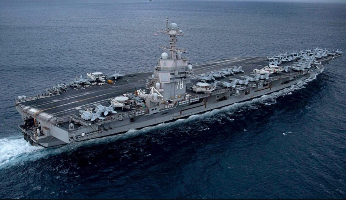 تصویری جدید از موقعیت ناو جرالد فورد در راه ایران / تجهیزات آمریکا زودتر به مقصد می‌رسد!