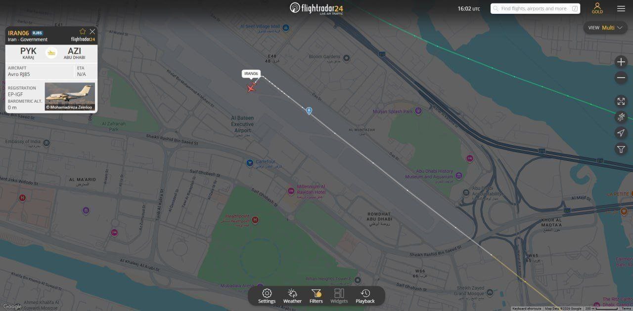 فرود یک هواپیمای دولتی ایران در فرودگاه دوبی / مسافر این هواپیما کیست؟+ عکس فرود یک هواپیمای دولتی ایران در فرودگاه دوبی / مسافر این هواپیما کیست؟+ عکس