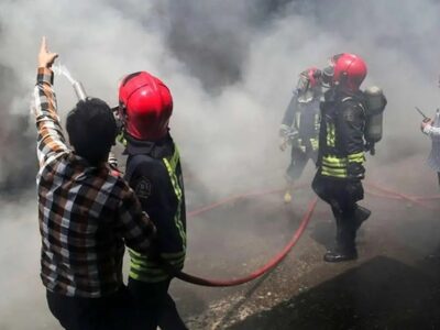 فوری؛ آتش‌سوزی گسترده در آبادان / اولین تصاویر از محل حادثه منتشر شد