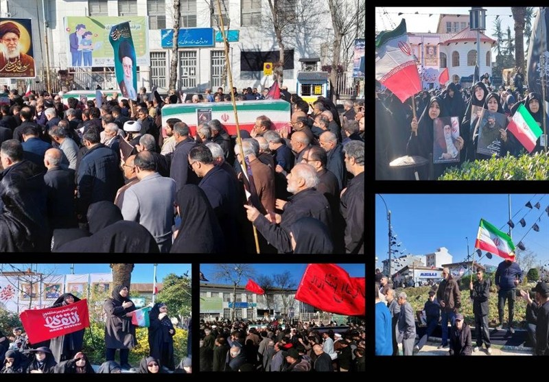 نمایش اقتدار ملی در قلب شهر رشت با تشییع حماسی چهار شهید نمایش اقتدار ملی در قلب شهر رشت با تشییع حماسی چهار شهید