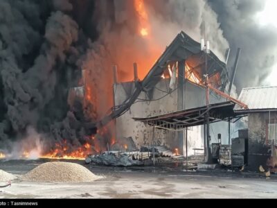 آخرین وضعیت اطفای حریق در کارخانه یونولیت‌سازی/ حادثه مصدومی نداشت