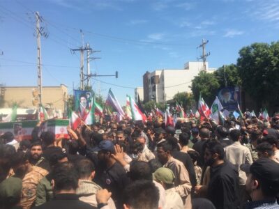 تشییع شهید تنگسیری در بوشهر؛ آخرین وداع کلیددار هرمز در زادگاهش