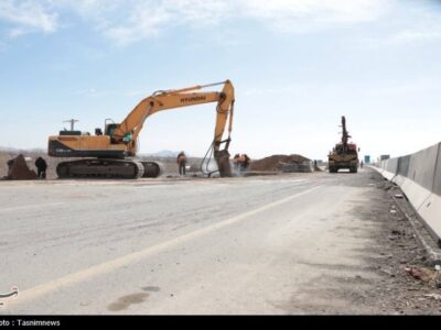 خسارت سنگین حمله آمریکایی ـ صهیونی به آزادراه کرمانشاه ـ بیستون ـ حمیل