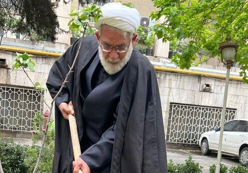 رئیس دیوان عالی یک اصله نهال مثمر در دادگستری کاشت