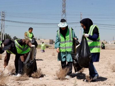 ورودی روستای زمان‌آباد اصفهان از زباله پاکسازی شد