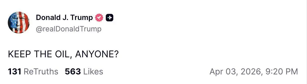 پیام مبهم و جنجالی ترامپ درباره نفت