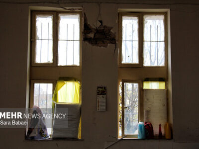 گزارش خبرنگار مهر از خسارات حمله به شهر روانسر و خسارت خوابگاه دخترانه