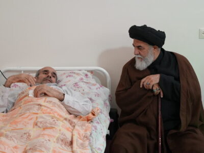 عیادت تولیت مسجد جمکران از جانباز حمله دشمن به واحد تولیدی قم