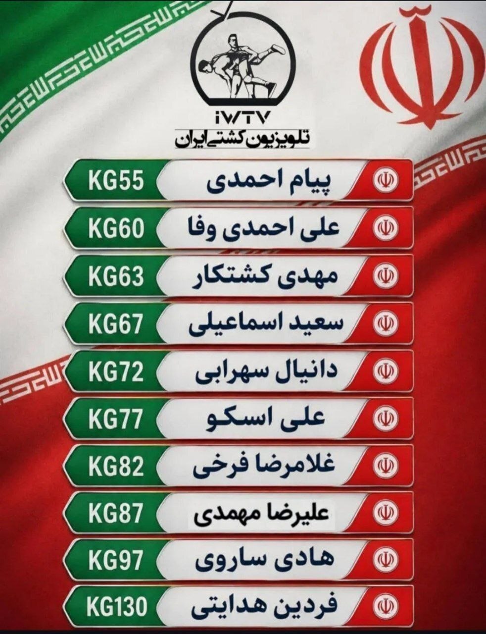 ترکیب تیم ملی کشتی فرنگی در مسابقات جهانی ۲۰۲۶ + عکس ترکیب تیم ملی کشتی فرنگی در مسابقات جهانی ۲۰۲۶ + عکس