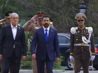 استقبال رسمی پزشکیان از نخست وزیر عراق