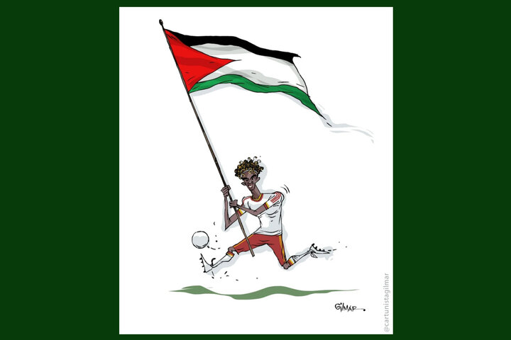 واکنش کارتونیست برزیلی به حضور یامال در فینال جام جهانی با پرچم فلسطین